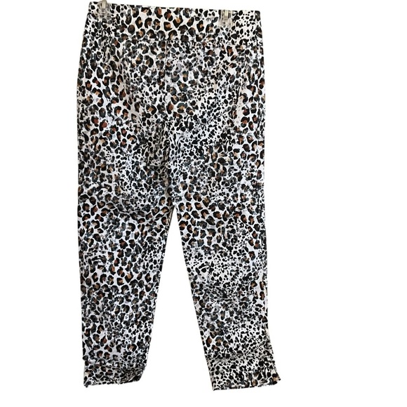 Zac & Rachel Women Pants Crop Pullover Stretch Leopard - Picture 2 of 6